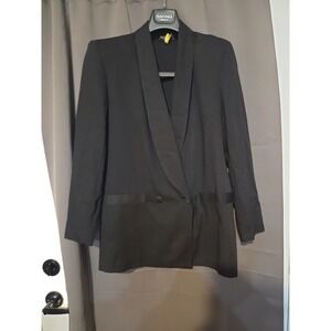 Ellen Figg Black Double Breasted Blazer, Vintage Women's Size 6,‎ Career Wear